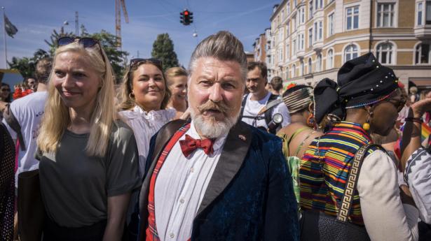 Lars Henriksen i spidsen for Copenhagen Pride-paraden i august 2023. Arkivfoto: Emil Nicolai Helms/Ritzau Scanpix
