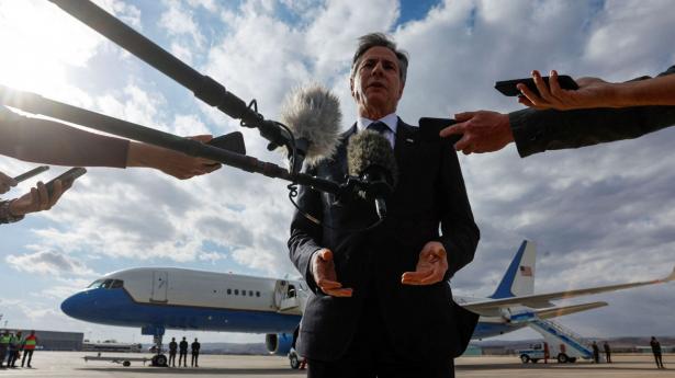 Udenrigsminister Antony Blinkens penduldiplomati førte ham mandag til Ankara, men uden tegn på gennembrud. Foto: Jonathan Ernst/Reuters/Ritzau ScanpixT