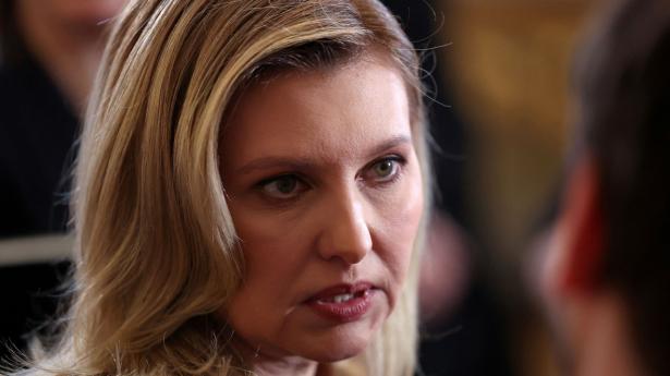 Olena Zelenska, Ukraines førstedame, fortæller i København, at Ukraine er på vej mod en humanitær katastrofe fordi russerne bomber strømforsyningen. Arkivfoto: Daniel Leal/Reuters/Ritzau Scanpix