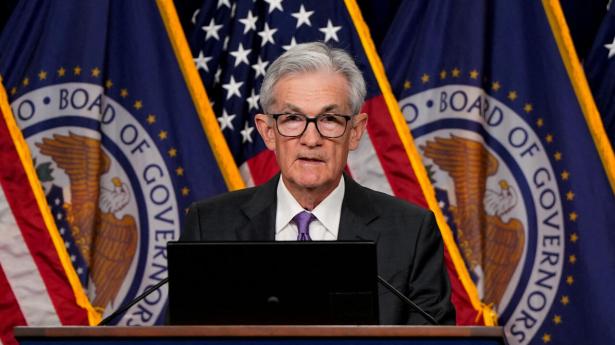 Jerome Powell står i spidsen for den amerikanske centralbank. Onsdag aften indtager han atter talerstolen på billedet. Arkivfoto: Elizabeth Frantz/Reuters/Ritzau Scanpix