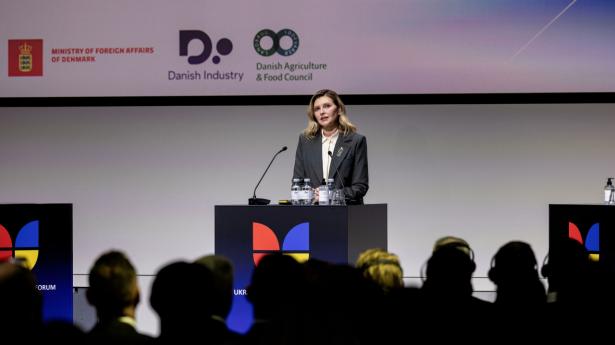 Dagens surprisegæst var Olena Zelenska, den ukrainske præsidentfrue, der bl.a. takkede for den danske støtte fra Ukraine-fonden. Foto: Simon Fals