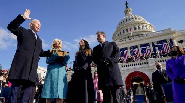 To gange vrager Det Demokratiske Parti Joe Biden som præsidentkandidat, før han får lov til at stille op i 2020, hvor han vinder valget. Søndag skrottede præsidentens partifæller ham igen. Arkivfoto: Andrew Harnik/AFP/Ritzau Scanpix