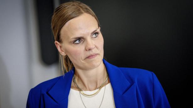 Minister for digitalisering Caroline Stage Olsen under ministeroverdragelse i Digitaliseringsministeriet i København, torsdag den 29. august. Foto: Mads Claus Rasmussen/Ritzau Scanpix