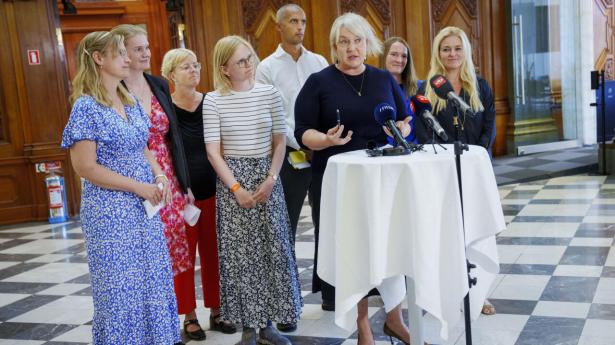 Reformen blev præsenteret 27. juli 2023 af ministre og ordførere på området. Arkivfoto: Liselotte Sabroe/Ritzau Scanpix