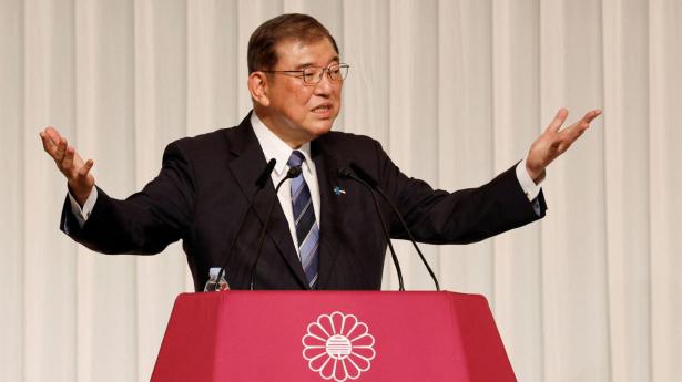 Shigeru Ishiba taler på en pressekonference, efter han vandt valget om at blive Japans nye premierminister. Foto: Kim Kyung-Hoon/Reuters/Ritzau Scanpix