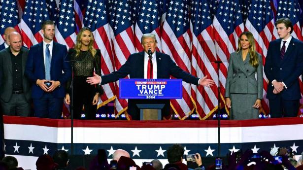 Donald Trump holdt sejrstale i Florida onsdag morgen dansk tid. Han har i valgkampen lovet høje toldsatser på importvarer. Foto: Jim Watson/AFP/Ritzau Scanpix