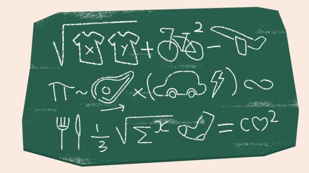 Vil du mindske din klimapåvirkning? Så er det blandt andet dine madvaner og transportformer, du får mest ud af at ændre på. Illustration: Michael Dorbec