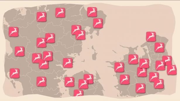På kortet kan du gå på opdagelse efter gazellevirksomheder i dit nærområde.