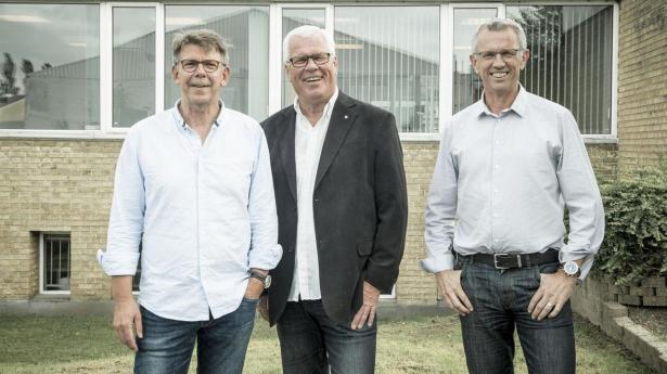 Airteam adm. direktør, Poul Pihlmann (t.h.), og partnere Peter Bentzen (t.v.) og Flemming Møller (i midten) ved firmaets kontor i Aarhus.