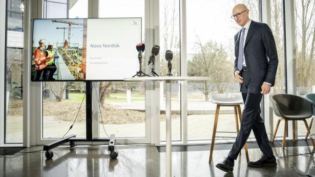 Adm. direktør Lars Fruergaard Jørgensen præsenterer årsregnskabet hos Novo Nordisk i Bagsværd onsdag den 5. februar 2025.