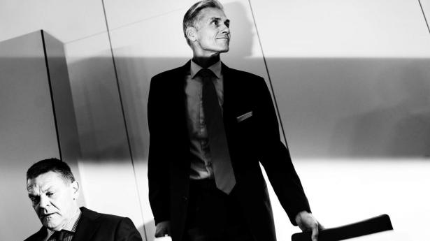  Danske Banks daværende bestyrelsesformand Ole Andersen (t.v.) og daværende topchef Thomas Borgen til pressemøde i forbindelse med hvidvasksagen i banken, som rullede fra 2017. 