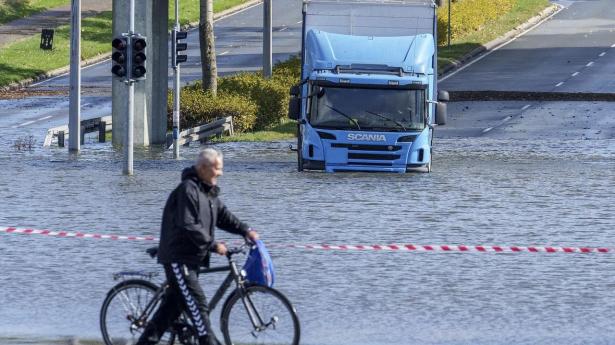 Dagen efter heftigt regnvejr i Sydvestjylland.