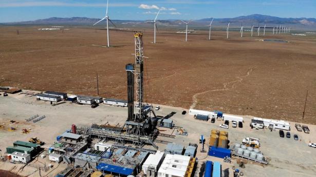 FILE PHOTO: Drilling continues on an electric powered drilling platform at the Cape Station geothermal project in Milford