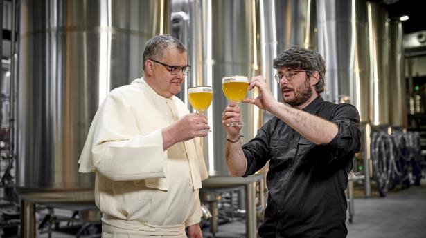 Fader Karel Stautemas fra det Carlsberg-ejede Grimbergen og brygmester Marc-Antoine Sochon. Foto: PR