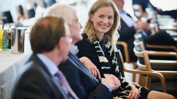 Signe Krogstrup var én af tre hovedtalere til foreningen Lokale Pengeinstitutters årsmøde torsdag. Foto: Claus Bjørn Larsen
