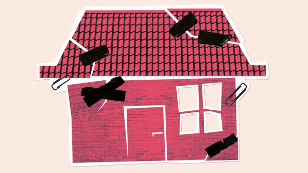 Jurister oplever, at konfliktniveauet er stigende i byggebranchen, hvor uenigheder om fejl i byggeri i stigende grad ender som retslige opgør. Illustration: Aslak Kelkka