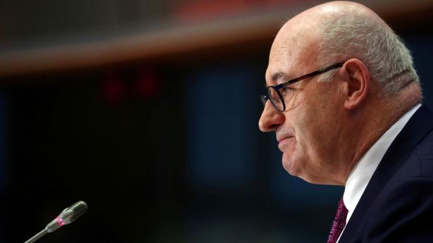 Irlands EU-kommissær Phil Hogan har onsdag aften meddelt, at han trækker sig. Arkivfoto: Yves Herman/Reuters/Ritzau Scanpix