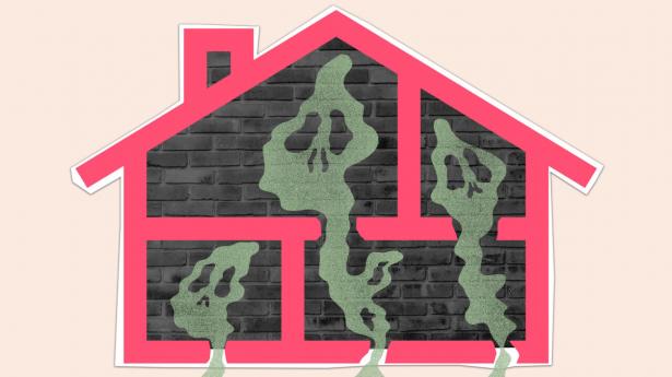 Radon er en gasart, som fra undergrunden siver ind i boliger, der ikke er bygget korrekt, og som er medvirkende årsag til 300 tilfælde af lungekræft om året, vurderer Sundhedsstyrelsen. Illustration: Aslak Kelkka