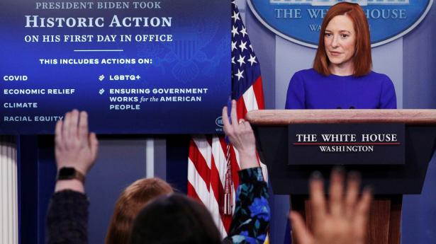 Jen Psaki rundede sit første pressemøde som Bidens nye talsperson af med at sige "vi ses i morgen" til de fremmødte journalister.