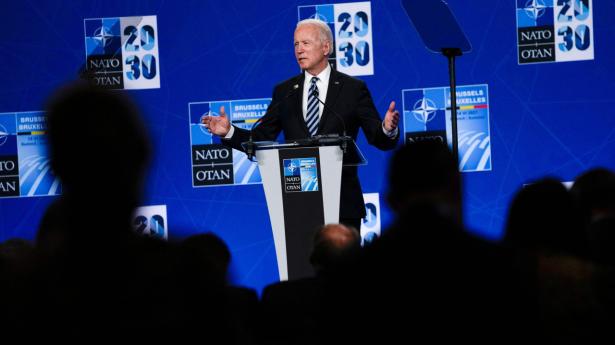 USA's præsident, Joe Biden, holdt mandag aften pressemøde efter et Nato-topmøde i Bruxelles.