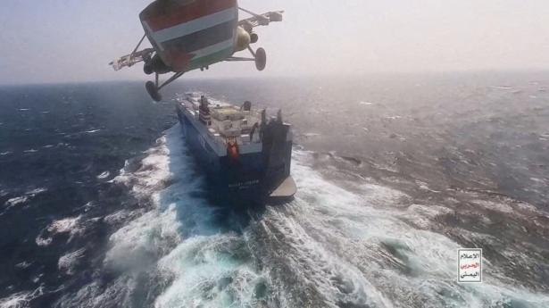 Houthi-bevægelsen fra Yemen har før lagt billeder ud, som, hævder bevægelsen, stammer fra dens angreb mod skibsfarten i Det Røde Hav. Arkivfoto: Houthi Military Media/Reuters