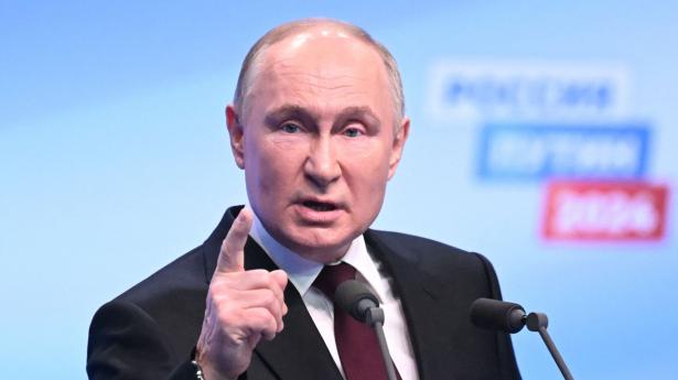 Ruslands præsident, Vladimir Putin, taler i Moskva efter valgsejr. Arkivfoto: Natalia Kolesnikova/Ritzau Scanpix