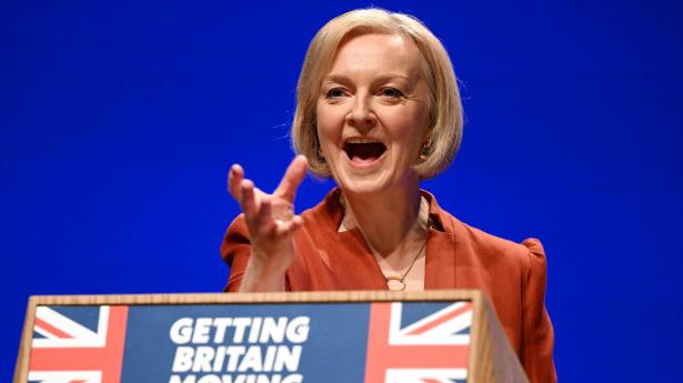 De britiske boligejere er næppe helt så glade som deres premierminister Liz Truss på billedet. Deres renter er steget til over 6 pct. – det højeste i 14 år. Arkivfoto: Oli Scarff/AFP/Ritzau Scanpix