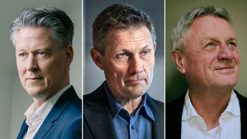 Fra venstre: Michael Svarer, Claus Thustrup Kreiner og Hans Jørgen Whitta-Jacobsen. De tre tidligere vismænd giver her deres bud på, hvad en ny formueskat vil betyde for Danmark.