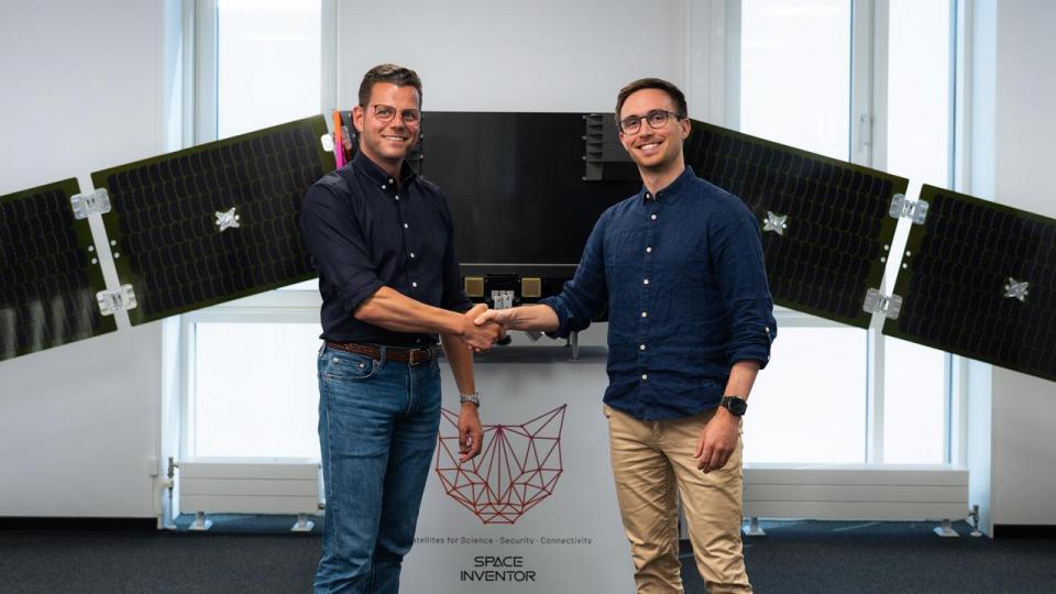 Adm. direktør i Space Inventor Karl Kaas (t.v.) og Marius Bierdel, der er medstifter og direktør med ansvar for programmanagement hos Constellr.