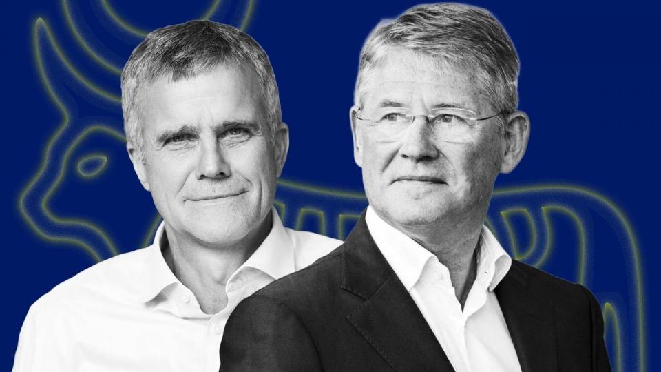 Lars Rebien Sørensen har nu afløst Helge Lund (t.v.) som formand for bestyrelsen i Novo Nordisk.