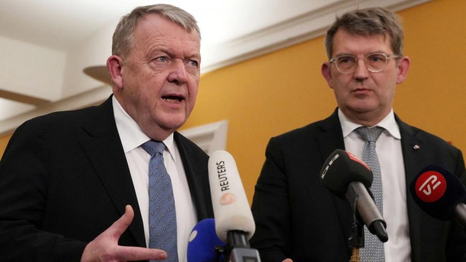 Udenrigsminister Lars Løkke Rasmussen og forsvarsminister Troels Lund Poulsen mødte pressen efter et møde i Det Udenrigspolitiske Nævn.