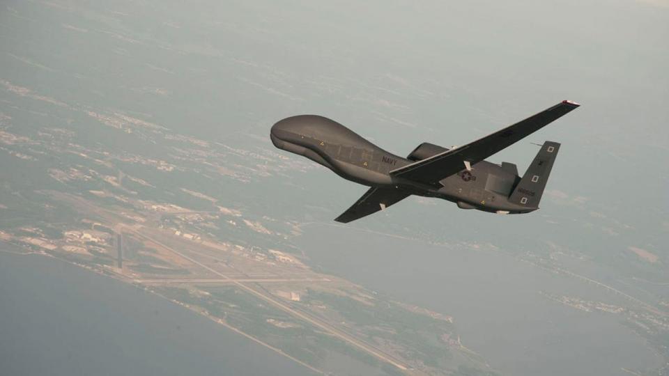 En global hawk-drone, som hyppigt bliver anvendt af det amerikanske militær.