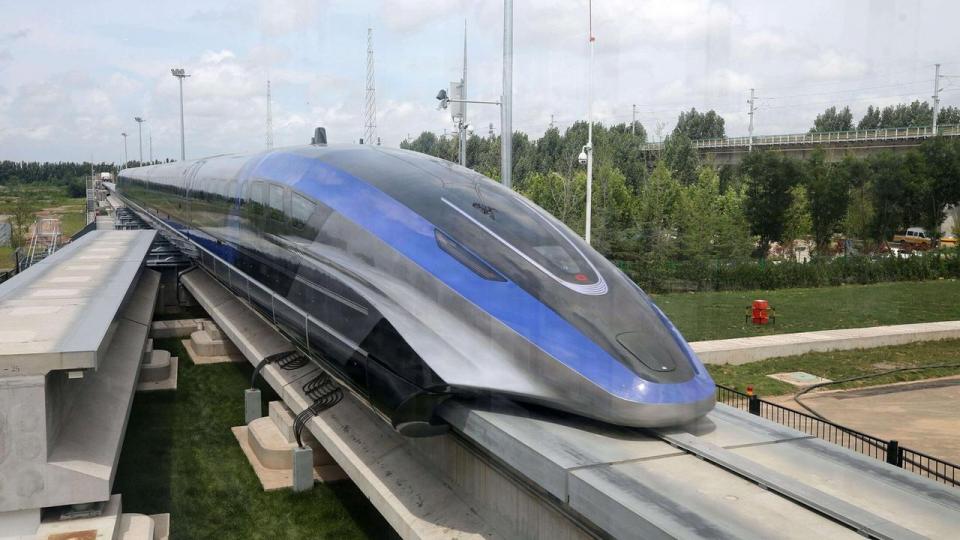 Kinesisk magnettog i Qingdao, dog ikke det nye tog, der har sat rekorden.