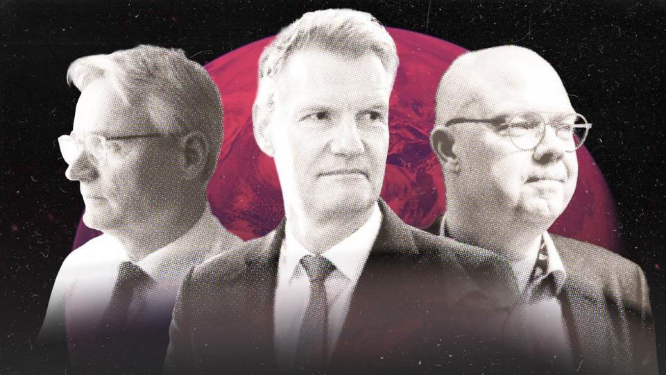 Fra venstre: Per Bank, Loblaw, Søren Toft, MSC, og Poul Weihrauch, Mars Inc., er nogle af de danskere, der sidder på de absolut tungeste topchefstillinger i udenlandske virksomheder. 