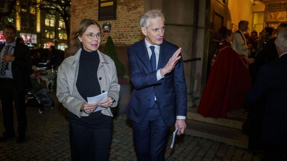 Norges statsminister Jonas Gahr Støre (Ap) og hans kone Marit Slagsvold. 