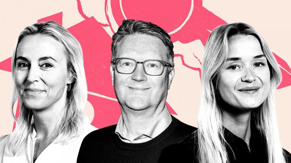 Børsens boligøkonom Mira Lie Nielsen (t.v.), advokat Niels Erlandsen (i midten) og journalist Katrine Søndermark (t.h.) taler om fleksboliger i den nyeste episode af Børsens podcast “Boligejerne”.