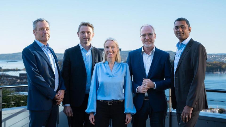 Partnergruppen i Monitor Deloitte i Norge består fra venstre af Halvor Moen, Hans Ola Haavelsrud, Helene Holand, Joachim Gullaksen og Sheil Malde.