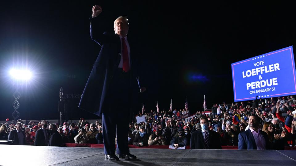 Donald Trump er i Georgia for at hjælpe de republikanske kandidater ved valget til Senatet. Foto: Mandel Ngan/AFP/Ritzau Scanpix
