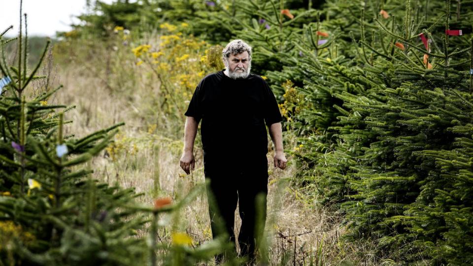 Henrik Abrahamsen kastede håndklædet i ringen for et par måneder siden efter 30 års kamp for overlevelse i juletræsbranchen. Han var en af initiativtagerne til gruppen, som arrangerede en demonstration foran Sydbanks hovedsæde den 18. august 2021. Arkivfoto: Søren Gylling/Ritzau Scanpix