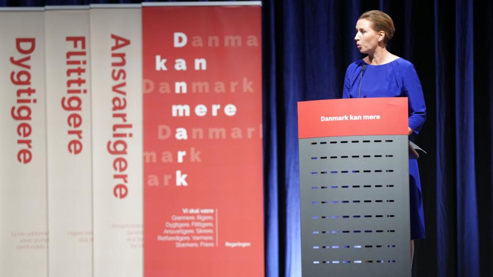 Statsministeren varslede reformkurs ved regeringskonferencen Fremtidens Danmark. Men reformer bringer os ikke hele vejen i mål – fremtidens Danmark har også brug for, at vi investerer i kvanteteknologi. Foto: Claus Fisker/Ritzau Scanpix