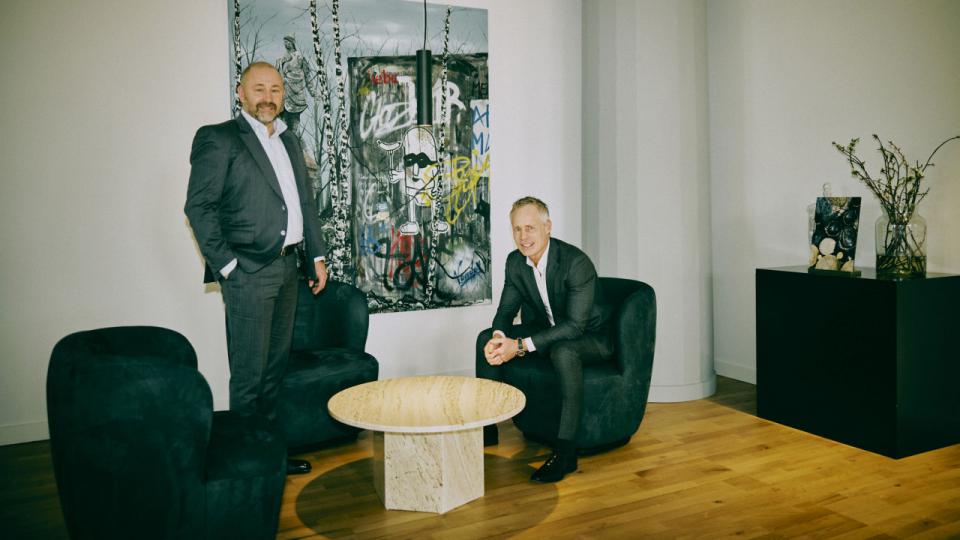 Jan Severin Sølbæk (t.v) og Brian Kudsk, er stiftere af Artha Kapitalforvaltning, hvor de begge bærer titlen som adm. direktør. Arkivfoto: Jonas Pryner Andersen