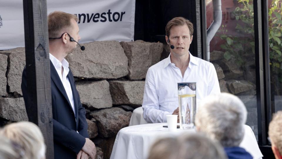 Carsten Egeriis, topchef for Danske Bank og formand for Finans Danmark, blev interviewet af Berlingske på Folkemødet på Bornholm. Foto: Walther Bølge