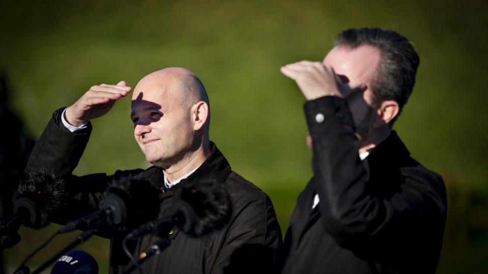 Blå blok holdt pressemøde om FE-sagen ved Kastellet i valgkampen. Arkivfoto: Liselotte Sabroe/Ritzau Scanpix