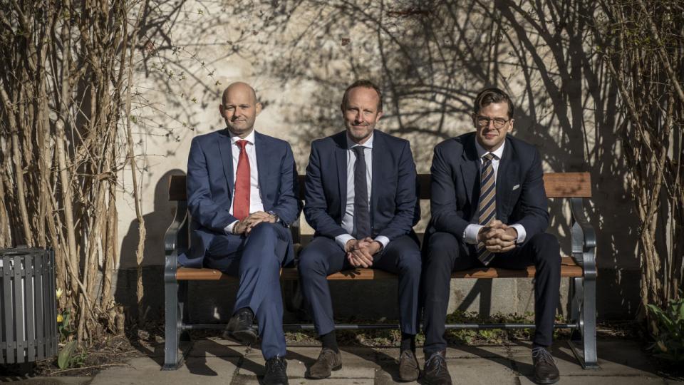 Pape (K), Vanopslagh (LA) og Lidegaard (R) har fundet fælles forslag i ny reformalliance. Arkivfoto: Thomas Lekfeldt/Ritzau Scanpix