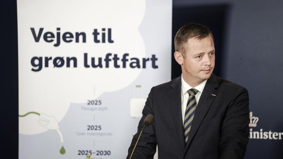 Transportminister Thomas Danielsen erkender, at det er usikkert, hvornår en grøn indenrigsluftrute kan være klar. Arkivfoto: Thomas Traasdahl/Ritzau Scanpix