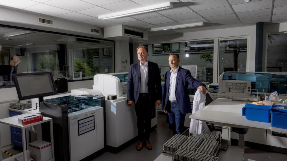 Nordic Biosciences ledelse med topchef Morten Karsdal (t.v.) og finansdirektør Thomas Nielsen har sikret ny milliardaftale til selskabet Foto: Simon Fals