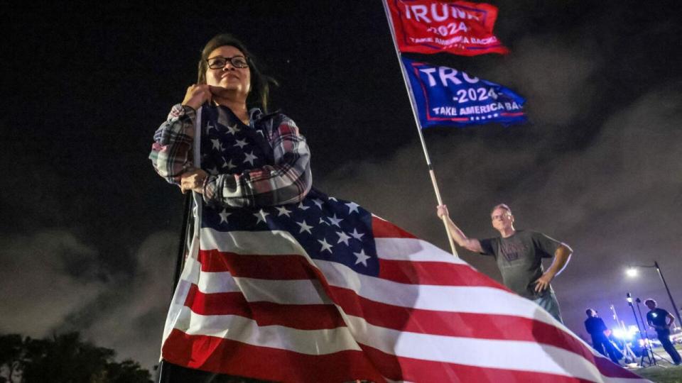 Trump-fans er på gaden i Florida. Foto: Giorgio Viera/AFP/Ritzau Scanpix