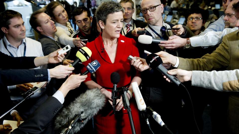 Sidst Danmark havde EU-formandskabet, var i 2012, hvor daværende økonomiminister Margrethe Vestager (R) stod i spidsen for et stort møde i Bella Center i København. 