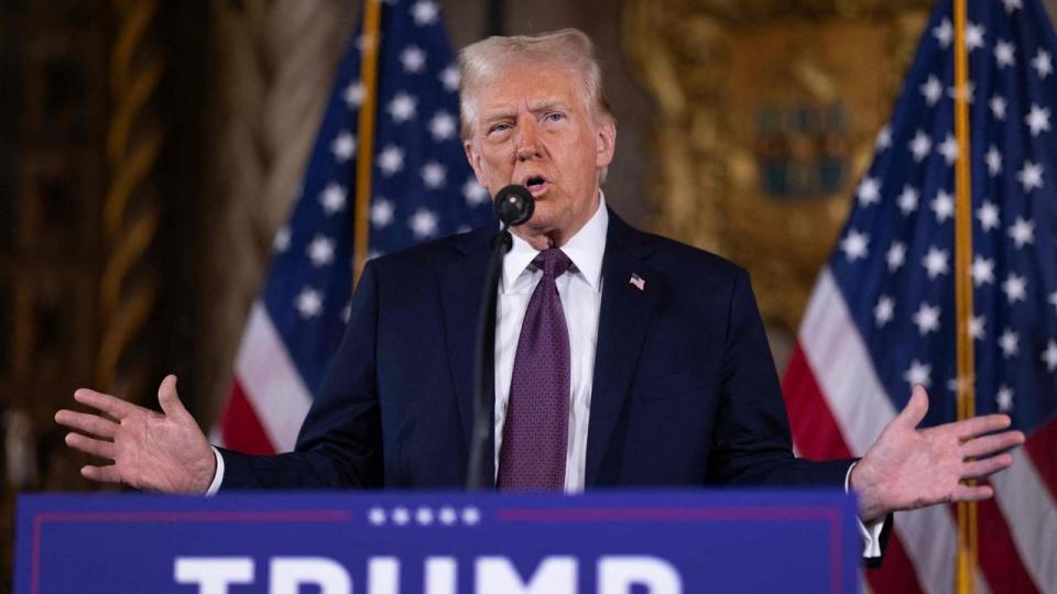 Det var på et timelangt pressemøde i sin Florida-residens Mar-a-Lago, at Donald Trump truede med at bruge magt mod bl.a. Danmark.