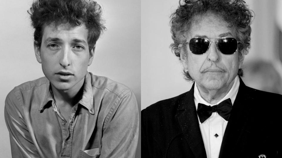 Bob Dylan som han så ud som 22-årig i 1963 og 71-årig i 2012.
Arkivfoto: William C. Eckenberg/The New York Times og Andrew Harrer/Bloomberg